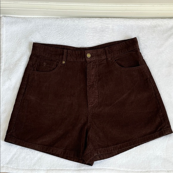 Thrills Pants - Thrills Womens Organic Cotton Preppy Corduroy High Waist Boho‎ Granola Shorts 10